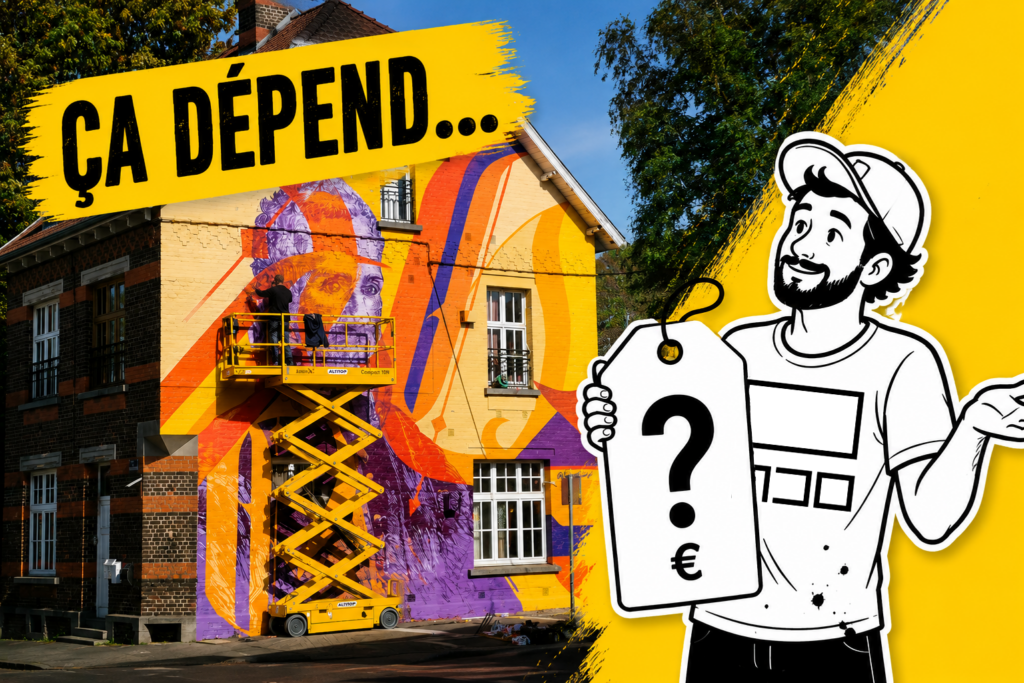 Combien coûte une fresque murale ? Façade peinte par A30